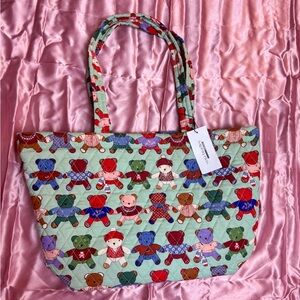 NWT Vera Bradley Multicolored Teddy Bear Tote Bag
